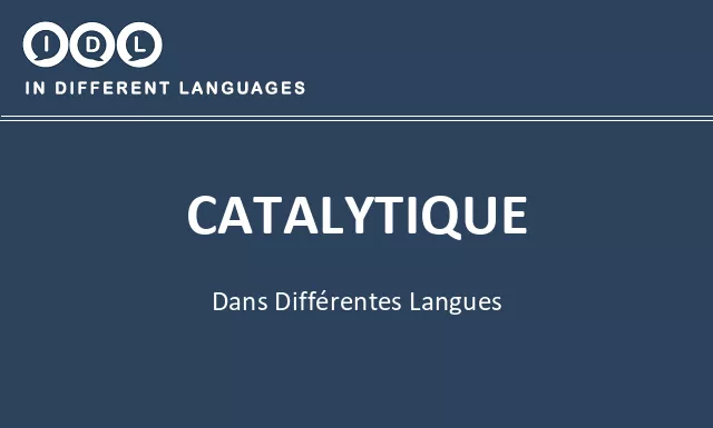 Catalytique dans différentes langues - Image