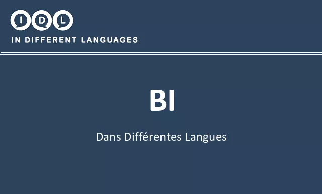 Bi dans différentes langues - Image