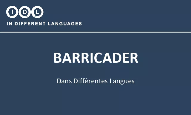 Barricader dans différentes langues - Image