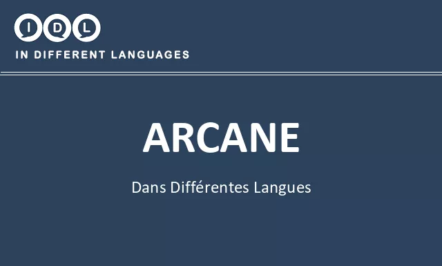 Arcane dans différentes langues - Image