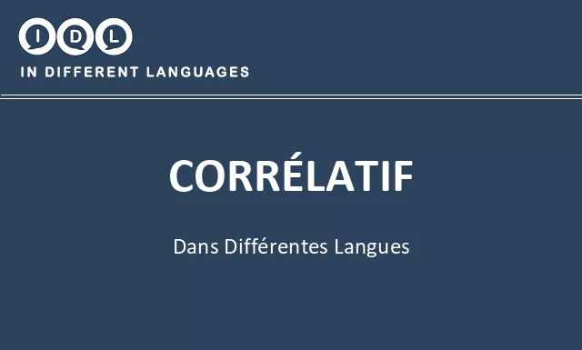 Corrélatif dans différentes langues - Image
