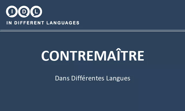 Contremaître dans différentes langues - Image