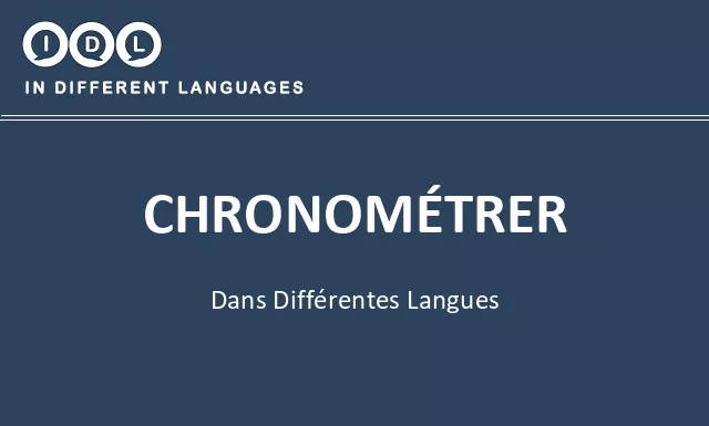 Chronométrer dans différentes langues - Image