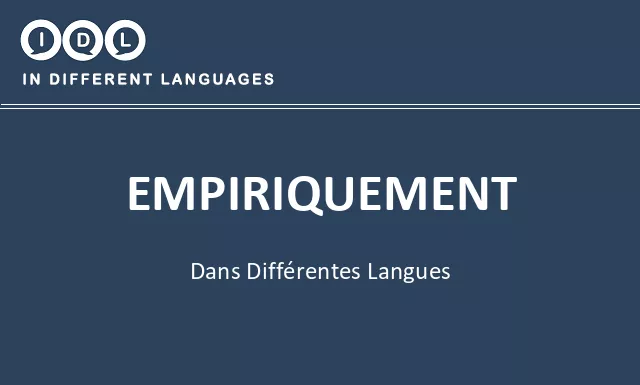 Empiriquement dans différentes langues - Image