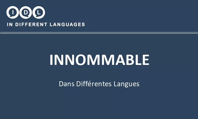 Innommable dans différentes langues - Image