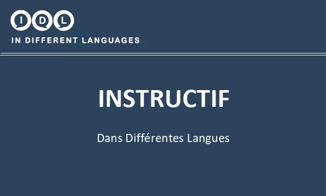 Instructif dans différentes langues - Image