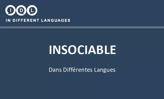 Insociable dans différentes langues - Image