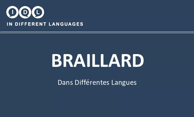 Braillard dans différentes langues - Image