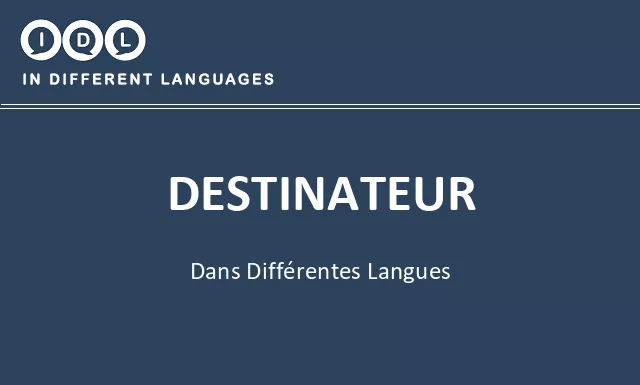 Destinateur dans différentes langues - Image