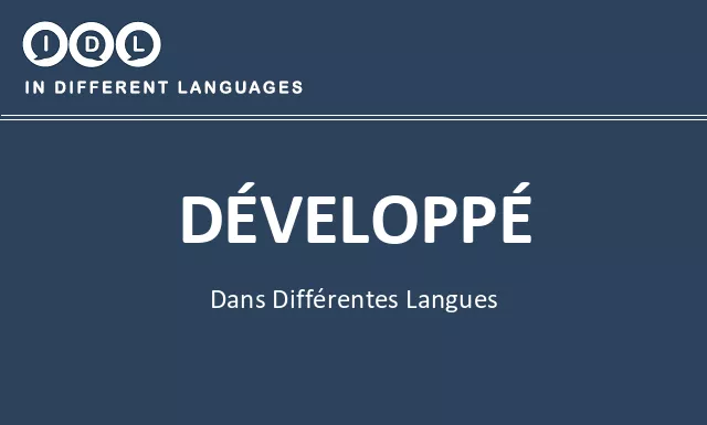 Développé dans différentes langues - Image