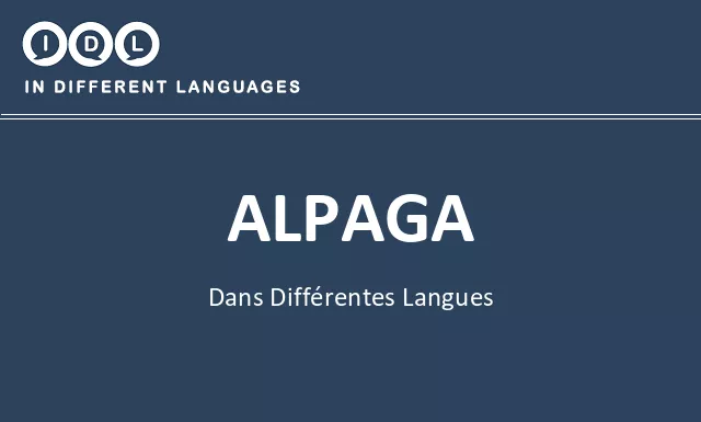 Alpaga dans différentes langues - Image