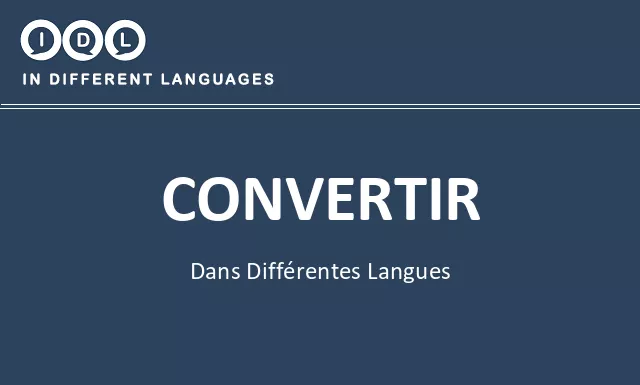 Convertir dans différentes langues - Image
