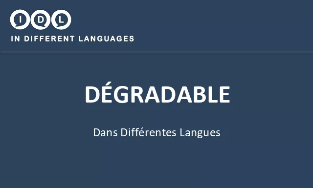 Dégradable dans différentes langues - Image