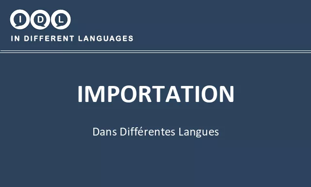 Importation dans différentes langues - Image