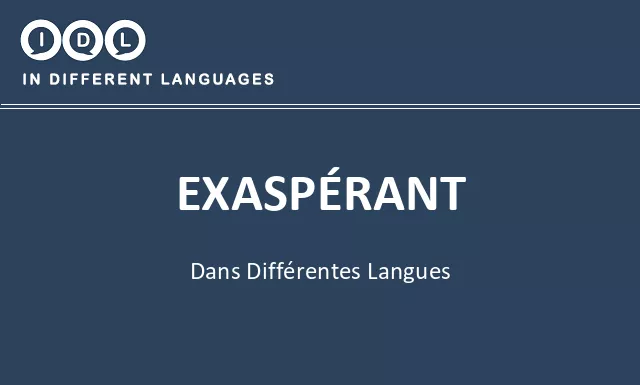 Exaspérant dans différentes langues - Image