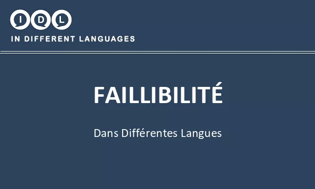 Faillibilité dans différentes langues - Image