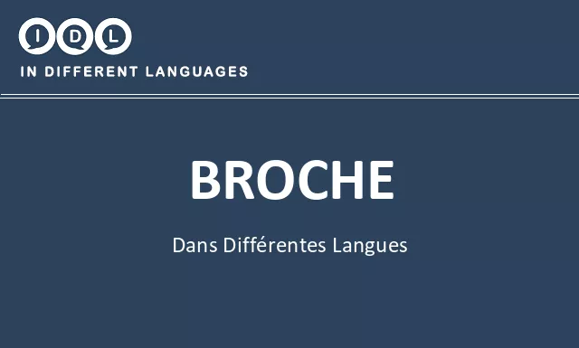 Broche dans différentes langues - Image