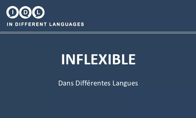 Inflexible dans différentes langues - Image