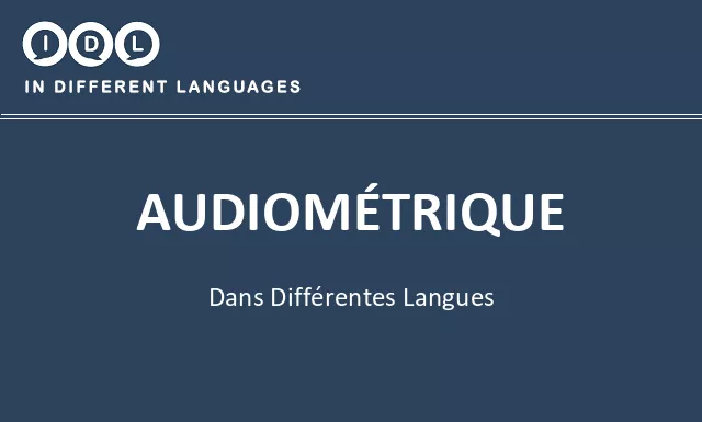 Audiométrique dans différentes langues - Image