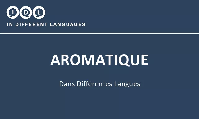 Aromatique dans différentes langues - Image