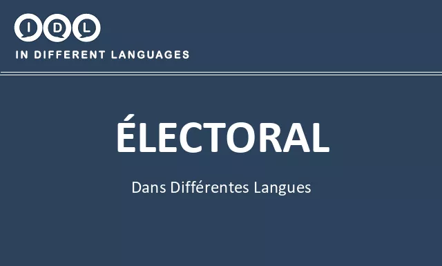 Électoral dans différentes langues - Image