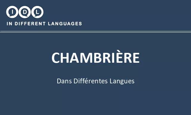 Chambrière dans différentes langues - Image