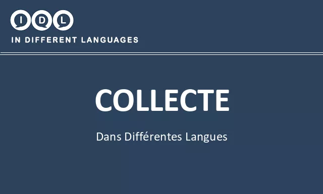 Collecte dans différentes langues - Image