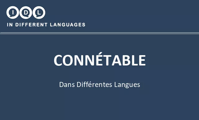 Connétable dans différentes langues - Image