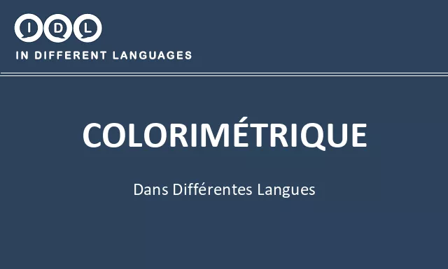 Colorimétrique dans différentes langues - Image