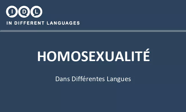 Homosexualité dans différentes langues - Image
