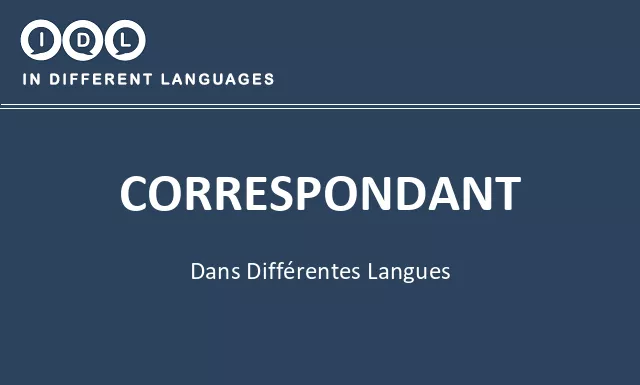 Correspondant dans différentes langues - Image