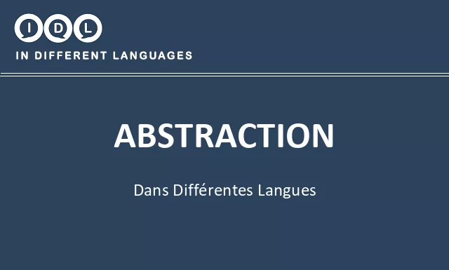 Abstraction dans différentes langues - Image