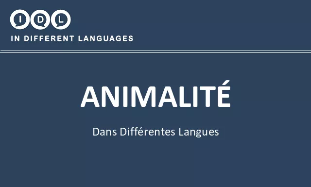 Animalité dans différentes langues - Image