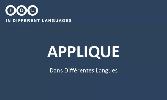 Applique dans différentes langues - Image