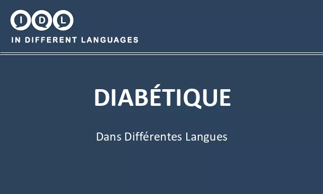 Diabétique dans différentes langues - Image