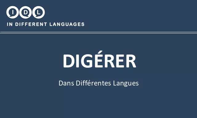 Digérer dans différentes langues - Image