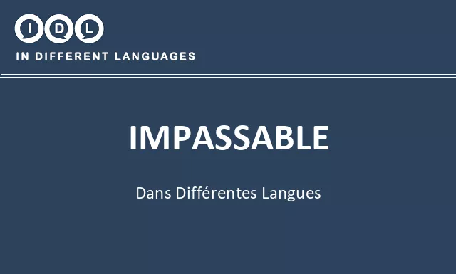 Impassable dans différentes langues - Image