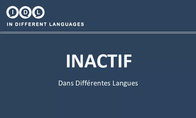 Inactif dans différentes langues - Image