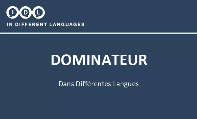 Dominateur dans différentes langues - Image