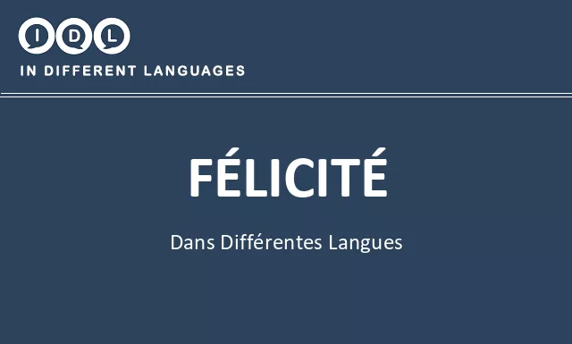 Félicité dans différentes langues - Image