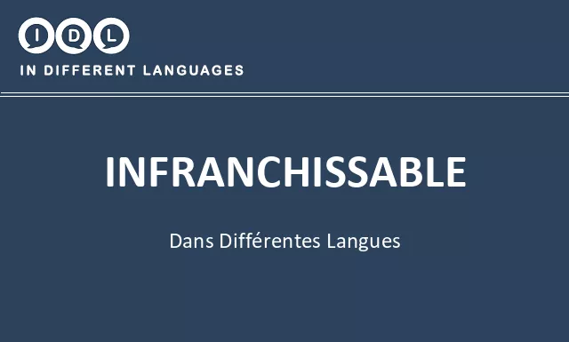 Infranchissable dans différentes langues - Image