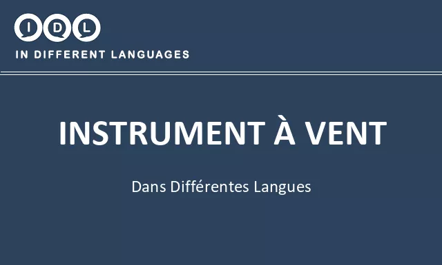 Instrument à vent dans différentes langues - Image
