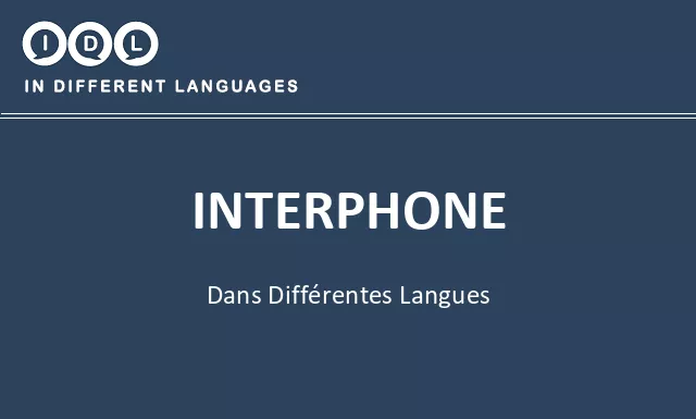 Interphone dans différentes langues - Image