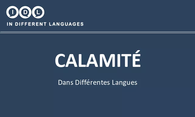Calamité dans différentes langues - Image