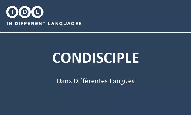 Condisciple dans différentes langues - Image