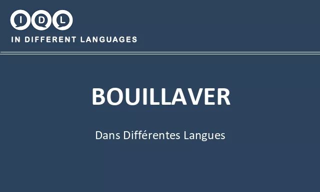 Bouillaver dans différentes langues - Image