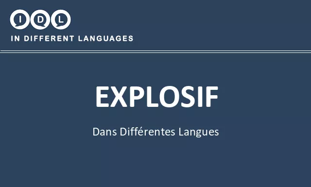 Explosif dans différentes langues - Image