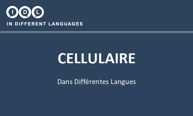 Cellulaire dans différentes langues - Image