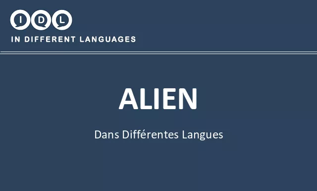 Alien dans différentes langues - Image