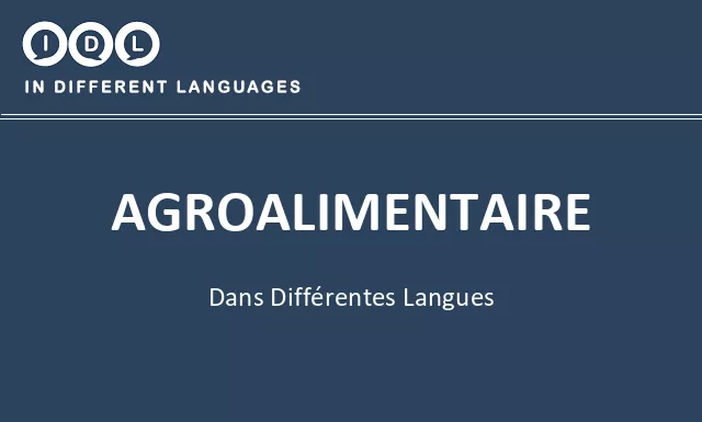 Agroalimentaire dans différentes langues - Image